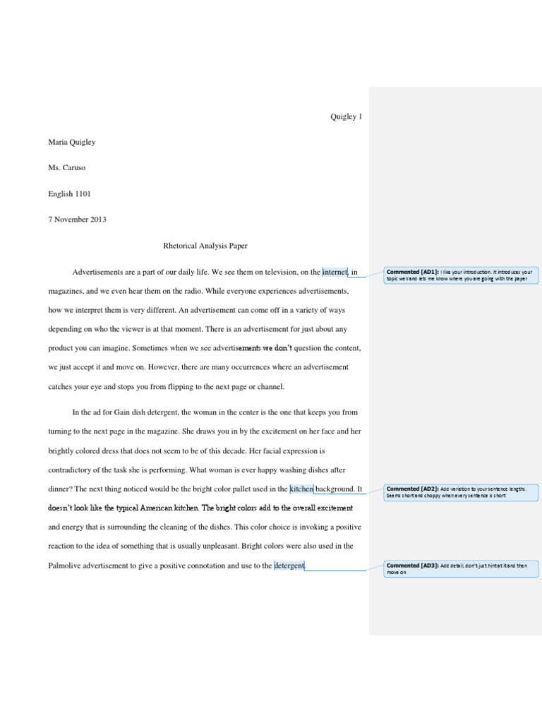 Commented (AD1) : I Like Your Introduction. It Introduces Your | PDF ...