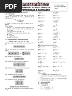 Apostila de Potenciação e Radiciação (4 Páginas, 16 Questões)