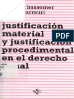 Hassemer, w. & Larrauri, e. - Justificacion Material y Justificacion Procedimental en El Derecho Penal