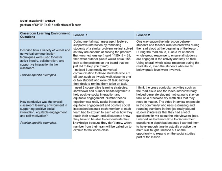 Ksde Standard 5 Download Free PDF Classroom Nonverbal Communication