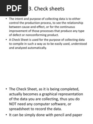 Check Sheets