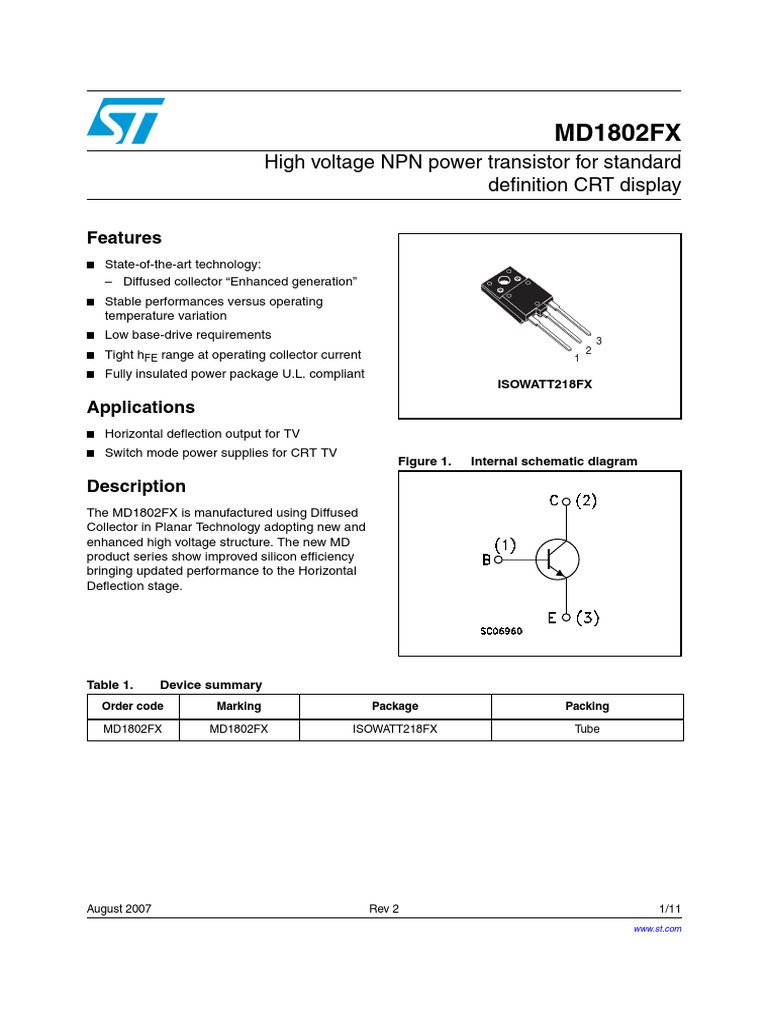 Transistor MD 1802 PDF Transistor Implied Warranty