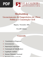 Licenciamento empreiteiros em Moçambique