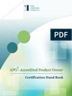 Accredited Product Owner Certification Hand Book