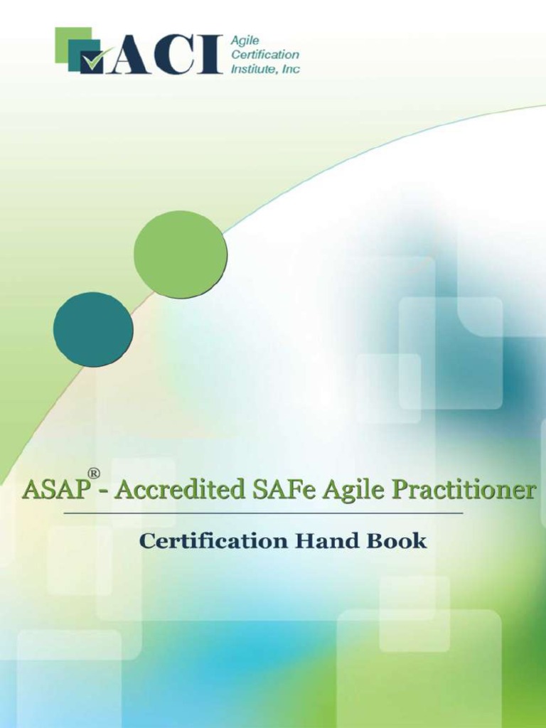 Accredited SAFe Agile Practitioner Handbook PDF Agile Software