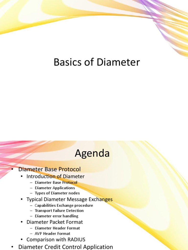 Diameter Protocol Introduction Base & DCCA 20131128 Radius Application Layer Protocols