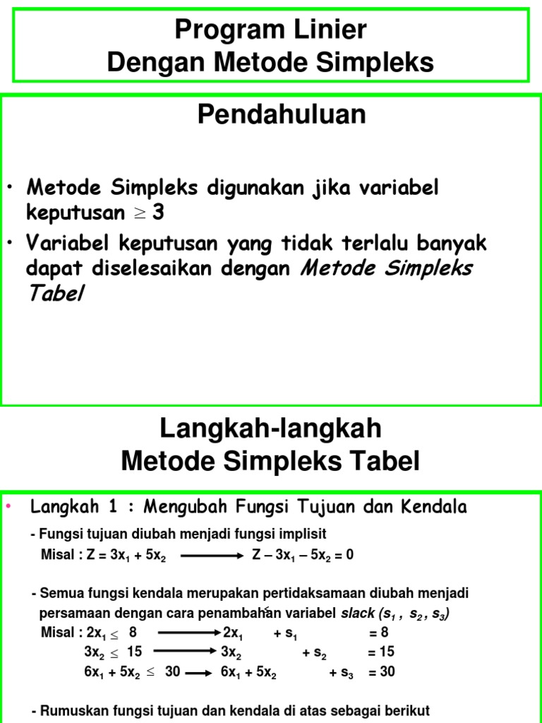 Metode Simpleks | PDF