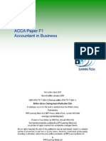 Pass Cards: ACCA Paper F1 Accountant in Business