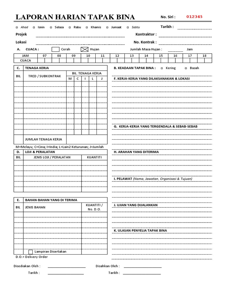 Surat Lawatan Tapak Pembinaan