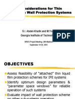 Design Considerations For Thin Liquid Film Wall Protection Systems