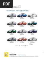 Renault Laguna II Colour Specifications: WWW - Renault.ie WWW - Renault.ie