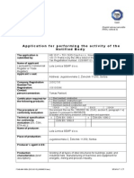 Application For Performing The Activity of The Notified Body