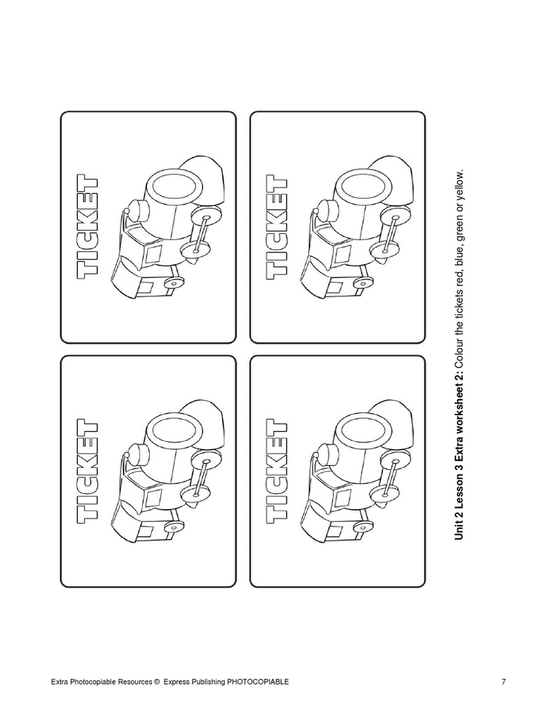 Unit 2 Lesson 3: Color Ticket Worksheet | PDF