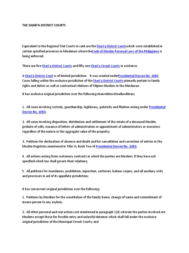 Sharia Court PDF Virginia Circuit Court Jurisdiction