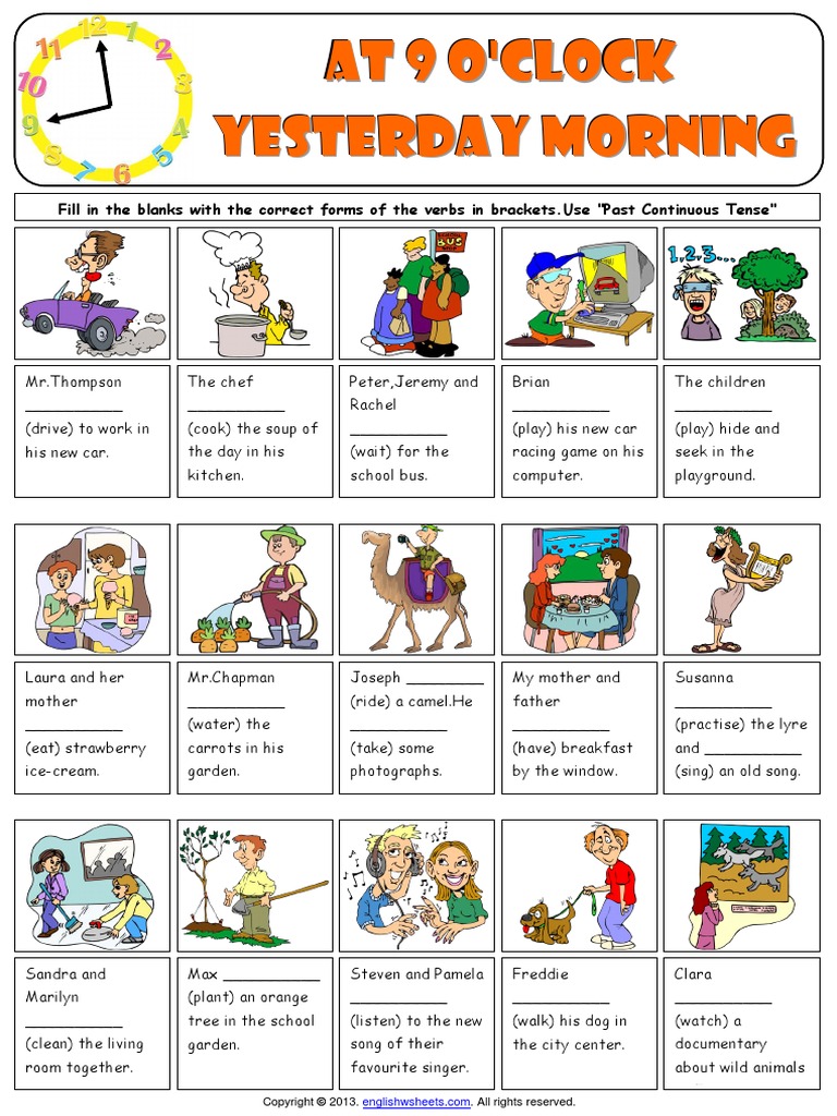 Simple And Continuous Tense Worksheet For Class 6