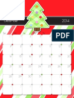 2014 December Printable Calendar Color