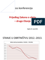 Press Konferencija: Prijedlog Zakona o Obrtu - Drugo Čitanje