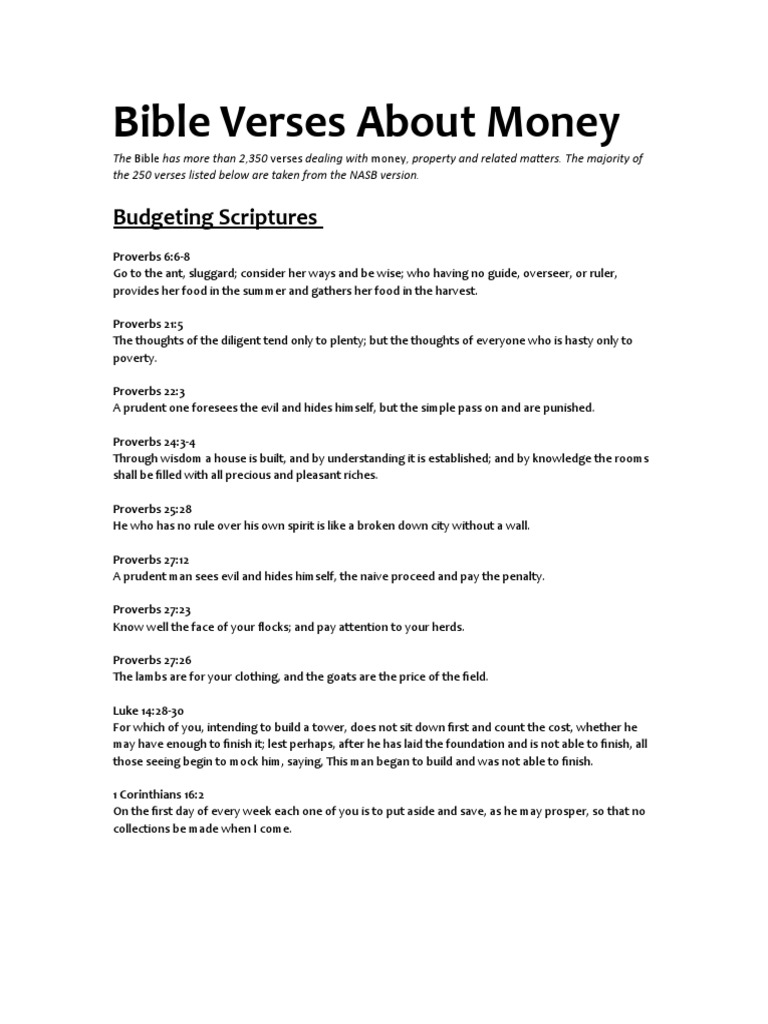 250 Bible Verses About Money | PDF