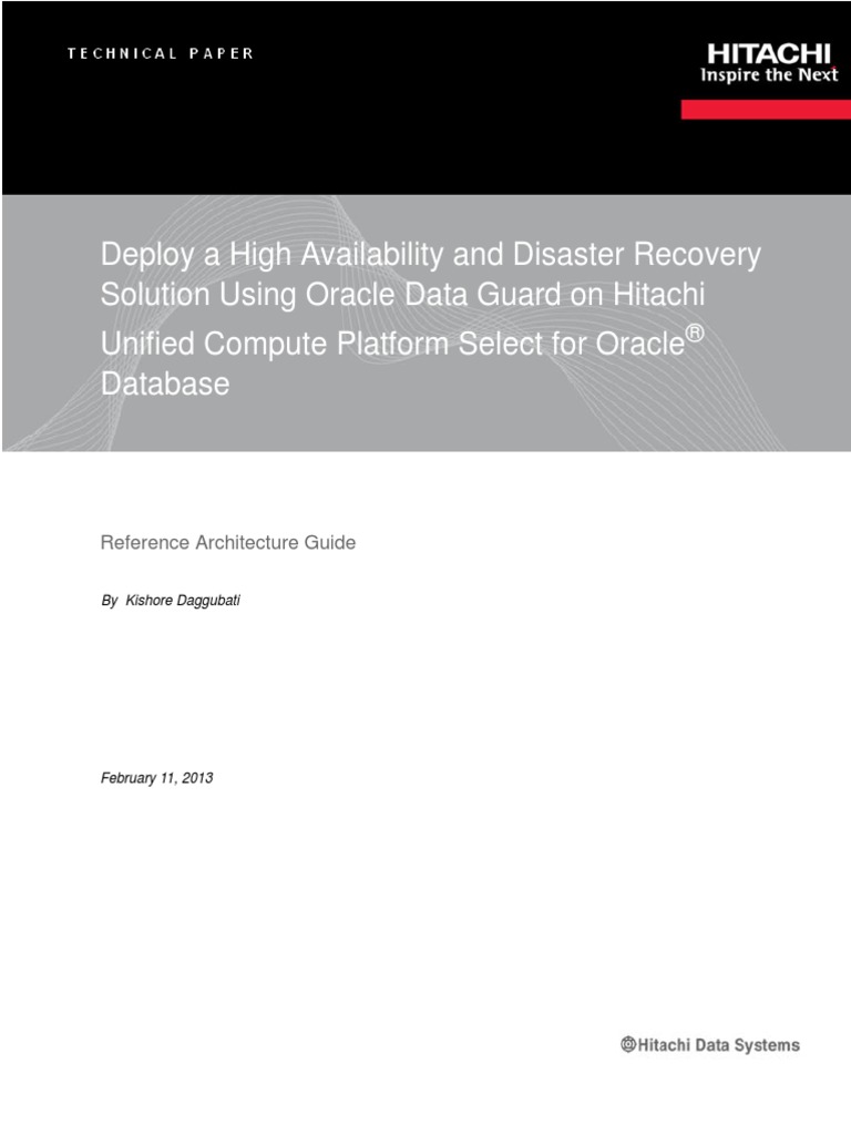 Deploy High Availability Disaster Recovery Solution Using Oracle Data ...
