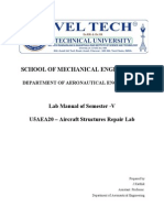 School of Mechanical Engineering: Lab Manual of Semester - V U5AEA20 - Aircraft Structures Repair Lab