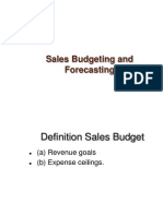 Sales Budgeting Forecasting