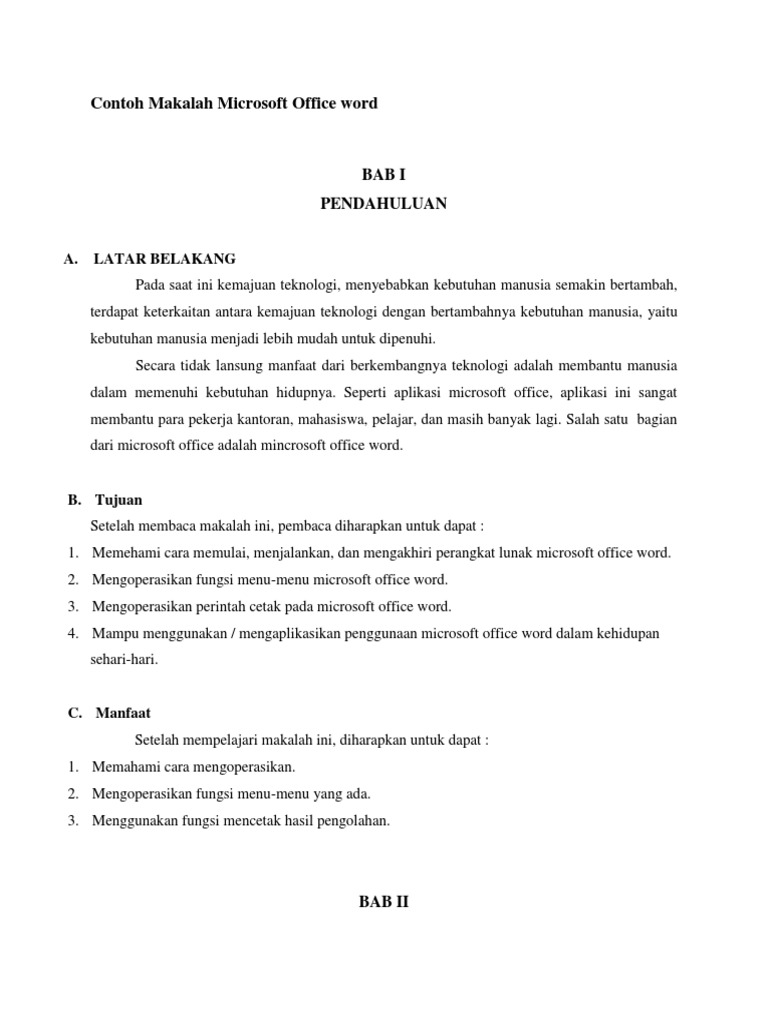 Makalah Penggunaan Microsoft Office Word