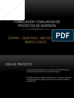 FORMULACION Y EVALUACION DE PROYECTOS DE INVERSIÓN