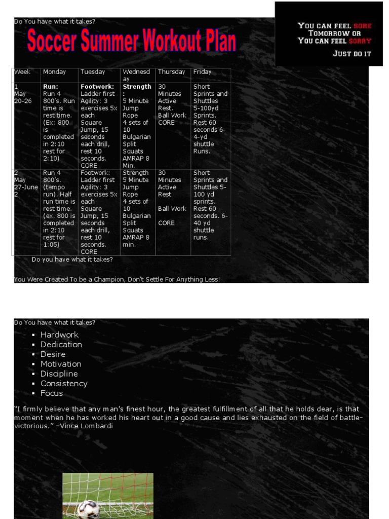 Champion Training Workout Plan | PDF