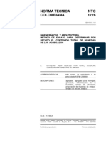 NTC 1776 Método de Ensayo para Determinar Por Secado El Contenido Total de Humedad de Los Agregados