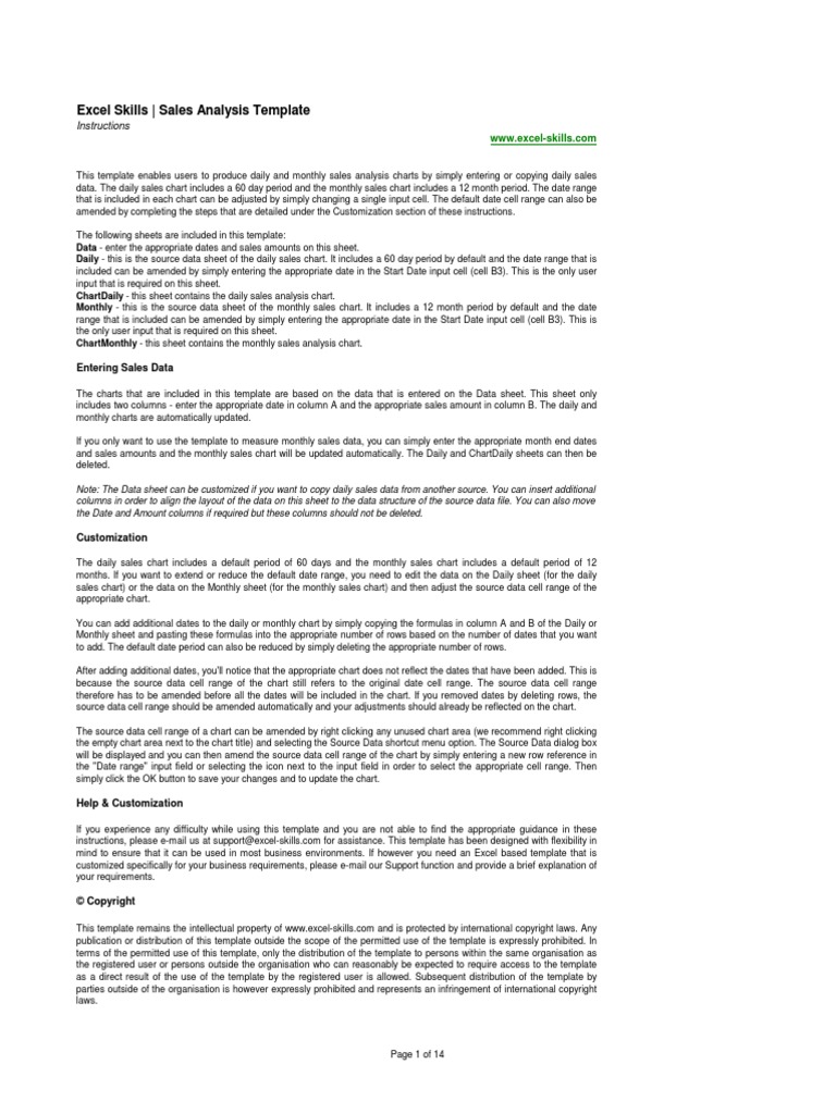 Sales Analysis Sample | PDF | Copyright | Microsoft Excel