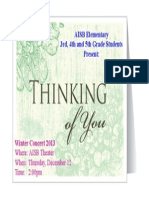 Thinking of You Poster Grade 345 Winter Concert 2013