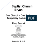 One Church - One Body Temporary Committee Report