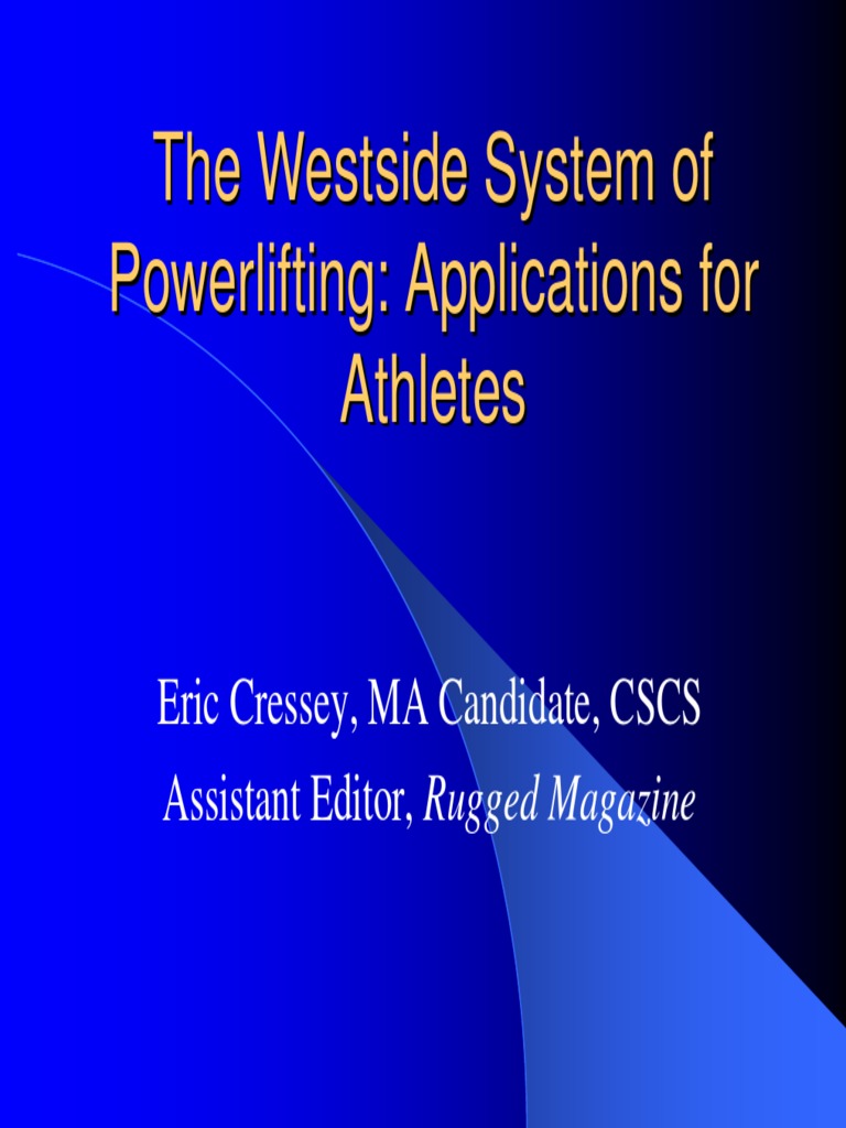 Westside For Athletes Eric Cressey | PDF | Athletic Sports | Weightlifting