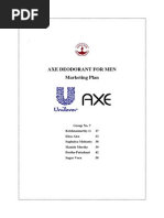 Download Axe Deodorant - Marketing Plan by Manish Murthy SN189031574 doc pdf