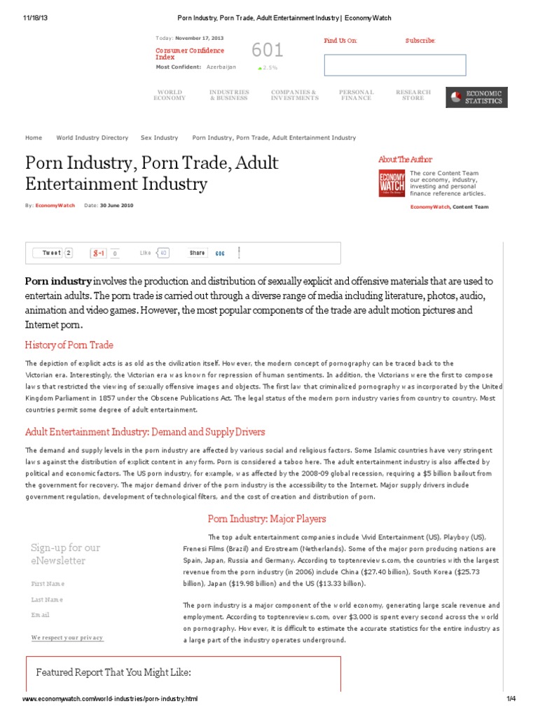 Porn Industry, Porn Trade, Adult Entertainment Industry - Economy ...
