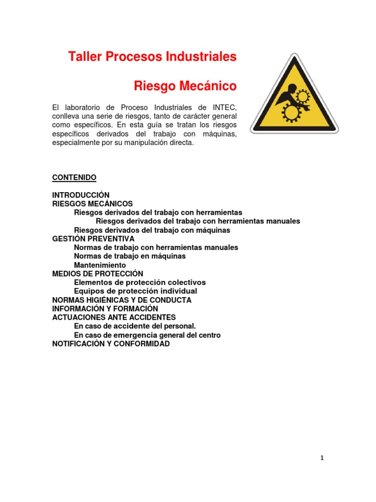 Riesgo Mecánico Bajo Control Herramientas Laboratorios