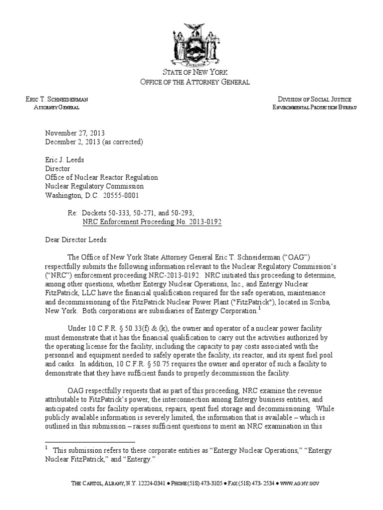 Entergy Nuclear Financial Qualification Review | PDF | Nuclear ...