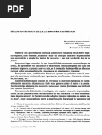 De Lo Fantastico Y de La Literatura Fantastica