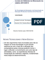 As Tecnologias da Informação e da Comunicação na Educação Pré-Escolar.