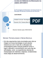 As Tecnologias Da Informação e Da Comunicação Na Educação Pré-Escolar.