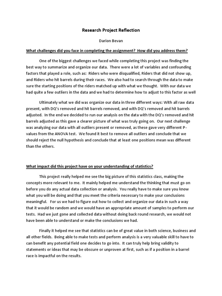 reflection paper about survey research