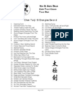 Taijiquan (Tai Chi) - Chen - 13 Methods Sword (Jian) 48 Forms List