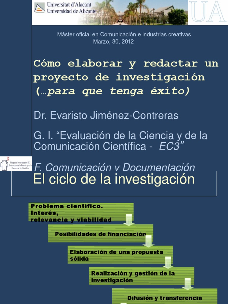 Guía para redactar proyectos de investigación | PDF