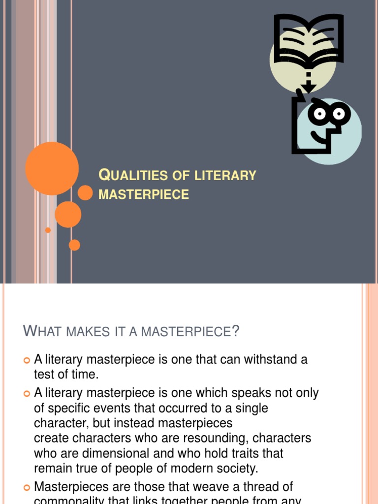 Qualities of Literary Masterpiece PDF Narration Epistemology