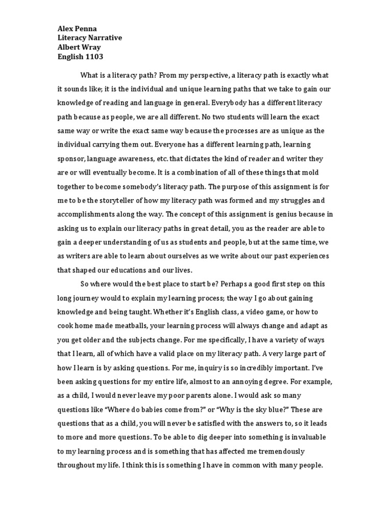 My Unique Literacy Path Journey | PDF | Literacy | Storytelling