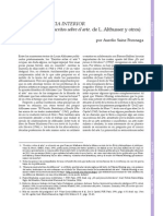 Aurelio Sainz Pezonaga, De la distancia interior.(Introducción a Escrtitos sobre el arte, de L. Althusser y  otros.