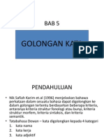 BAB 5 Golongan Kata (1) DR ISAM