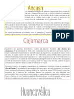 El Departamento de Ancash Es Una Circunscripción de Gobierno Regional Del Perú Situada en La Parte Central y Occidental Del País