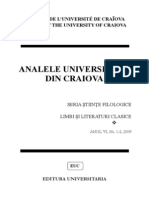Analele Univ Cv-Limbi Si Literaturi Clasice Nr. 1-2.2009