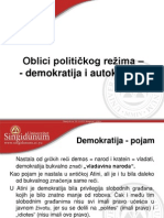 CAS V - Oblici Politickog Rezima - Demokratija I Autokratija